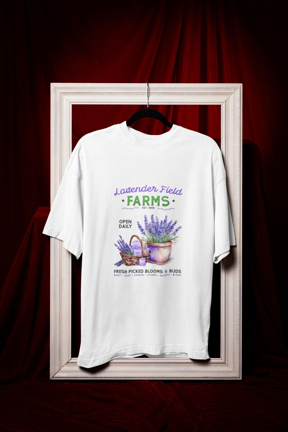 MAGORS FARMS BASKILI BİSİKLET YAKA PAMUKLU OVERSIZE KALIP KISA KOLLU KADIN TSHIRT