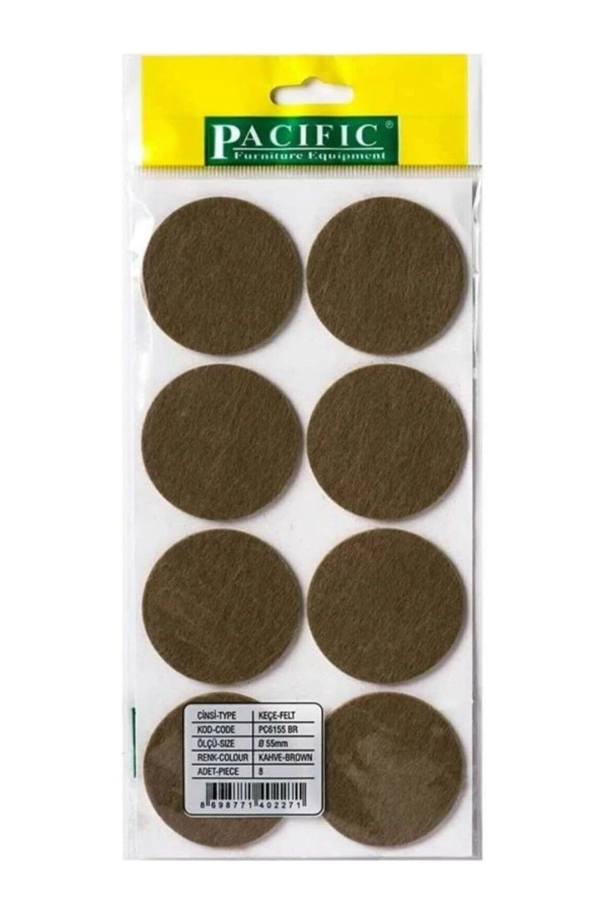 ShopZum Adem Koç Plastik Mobilya Altı Yapışkanlı Zemin Koruyucu Ses Kesici Keçe 55 Mm