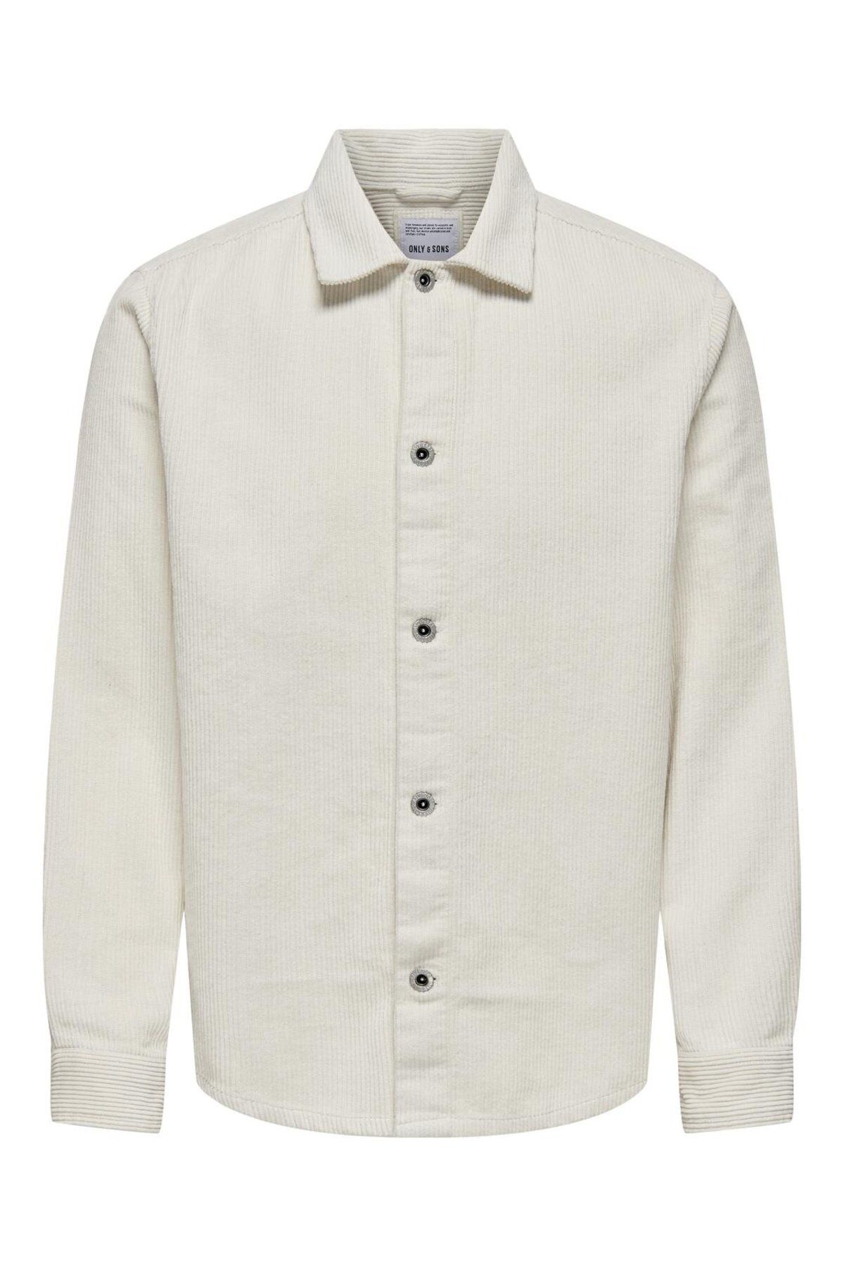 Only & Sons ONSSANSON CORD OVERSHIRT Erkek Beyaz Gömlek - 22030732