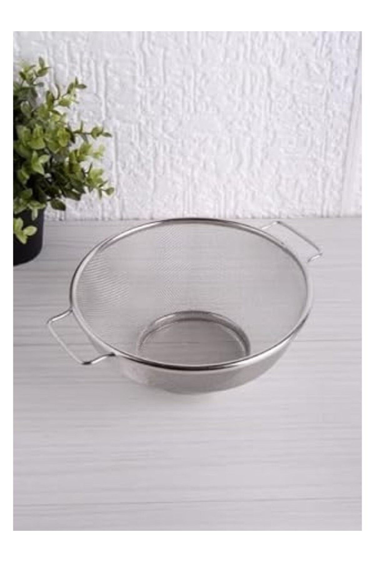 ShopZum Paslanmaz Çelik Çift Kulplu Sepet Süzgeç 22Cm*10Cm, Salata Süzgeci Meyve Ve Makarna İçin