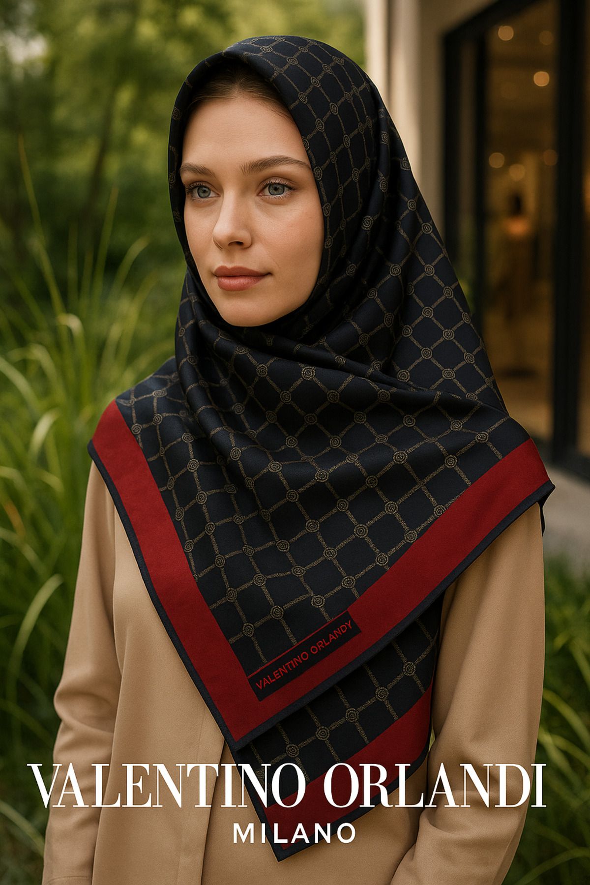 Valentino Orlandi Milano desenli eşarp