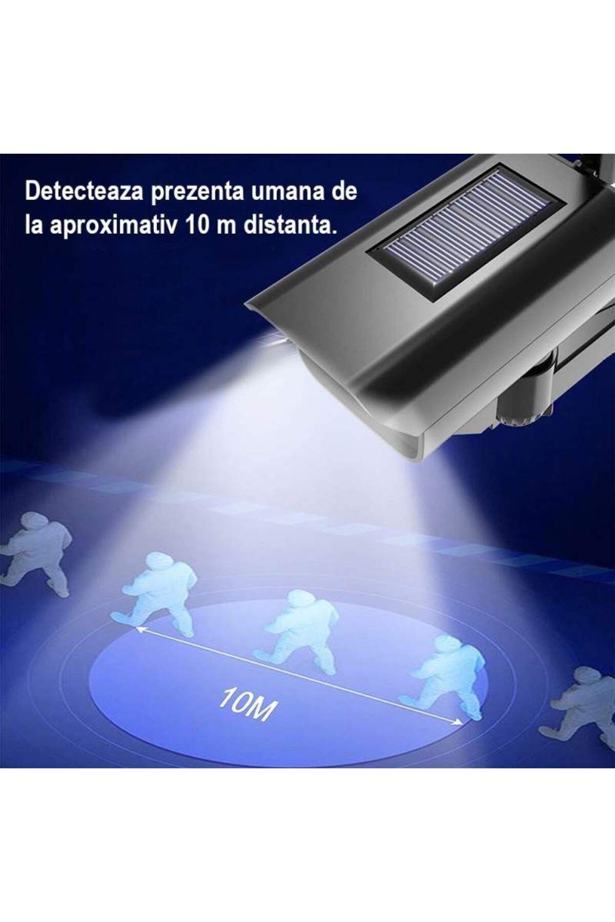 SIKS-Fake Camera With Solar Panel, Remote Control And Motion Sensor, 3 Lighting Modes, Black 6