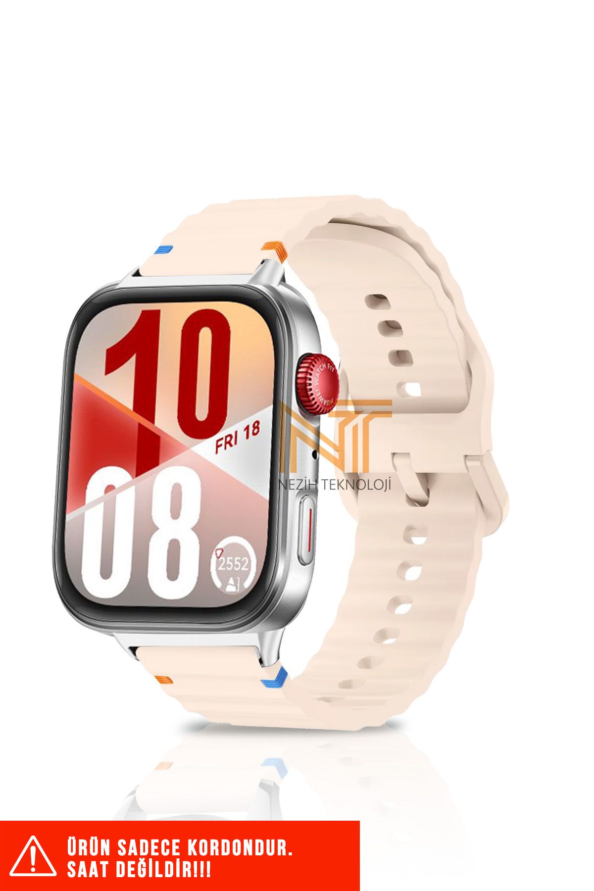 Nezih Case Huawei Watch Fit 3 / Fit 4 / Fit 4 Pro Uyumlu Wave Silikon Kordon 20 mm