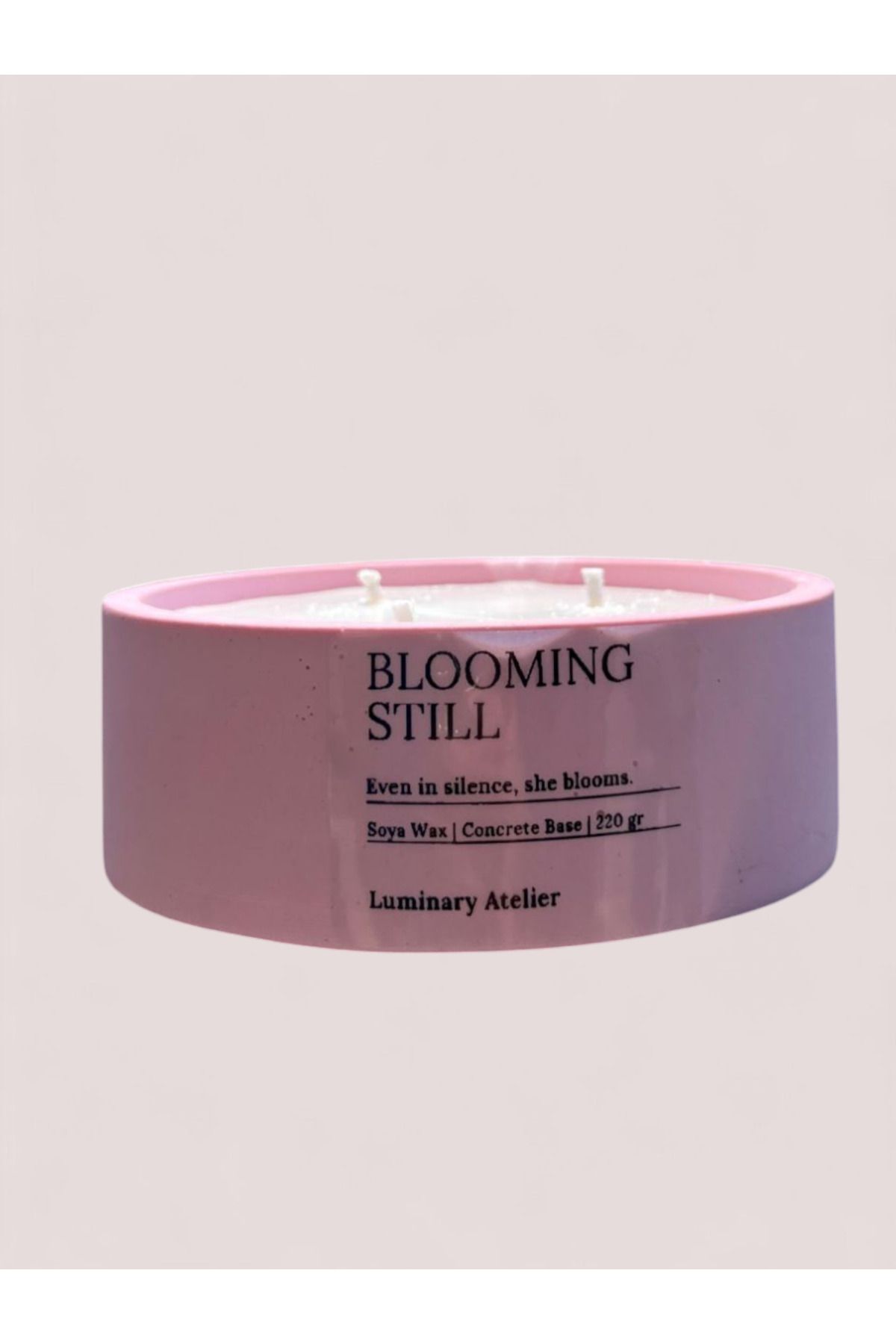 LUMİNARY CANDLE Dekoratif Beton Mum / Çilek Kokulu