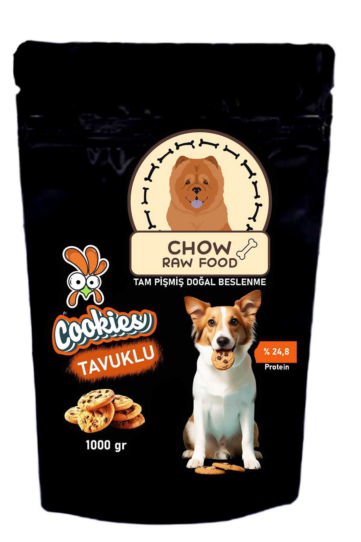 Chow 1 Kg Cookie Series Tavuklu Köpek Maması Tam Pişmiş Doğal Mama