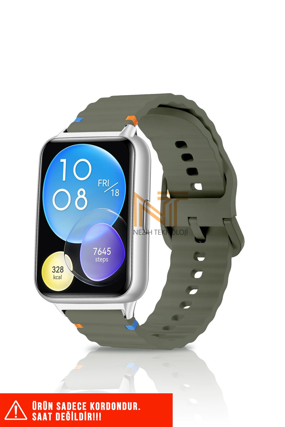 Nezih Case Huawei Watch Fit 2 Uyumlu Wave Silikon Kordon 20 mm