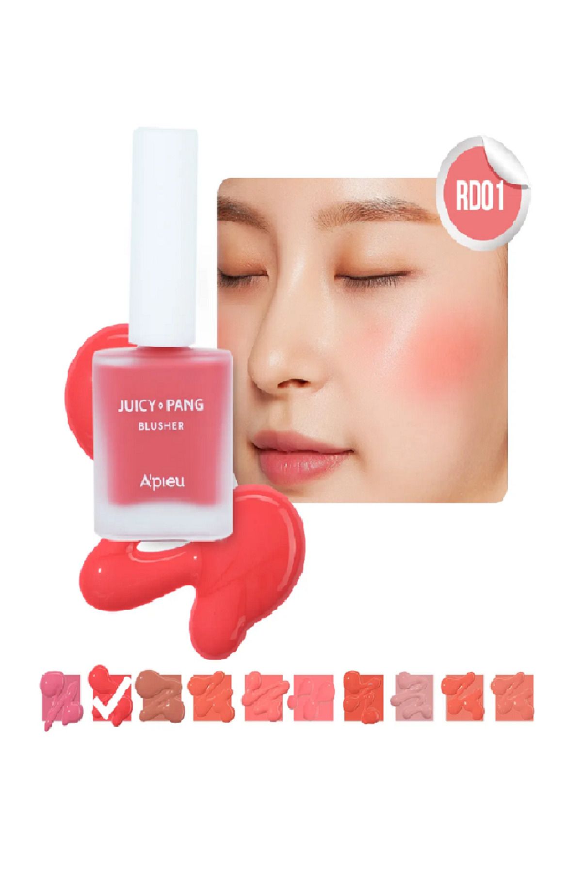 Kozmetik Missh@ Meyve Kokulu Doğal Görünümlü Likit Allık 9g. Apıeu Juicy-Pang Water Blusher (RD01)
