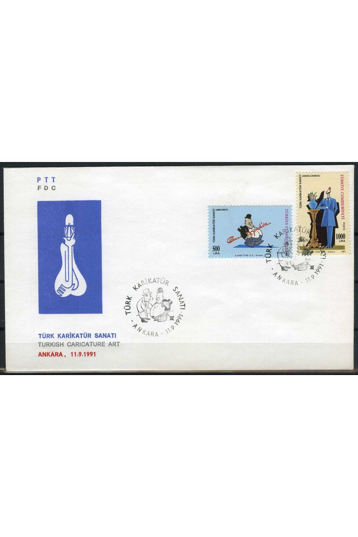 Jupiter Stamps Koleksiyon Pulları,1991 TÜRK KARİKATÜR SANATI Konulu FDC,Konsept Hediyelik,Hobi,ASB-01154632