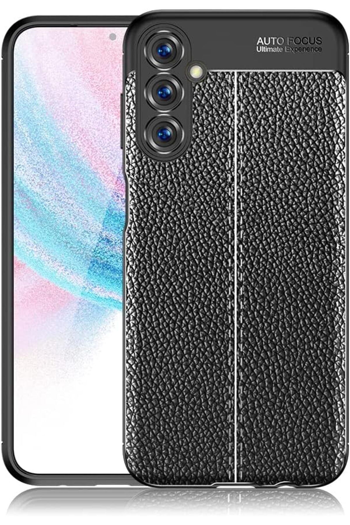 Leybaks Samsung A55 UyumluDeri Görünümlü Tam Koruma Şık Kılıf Case