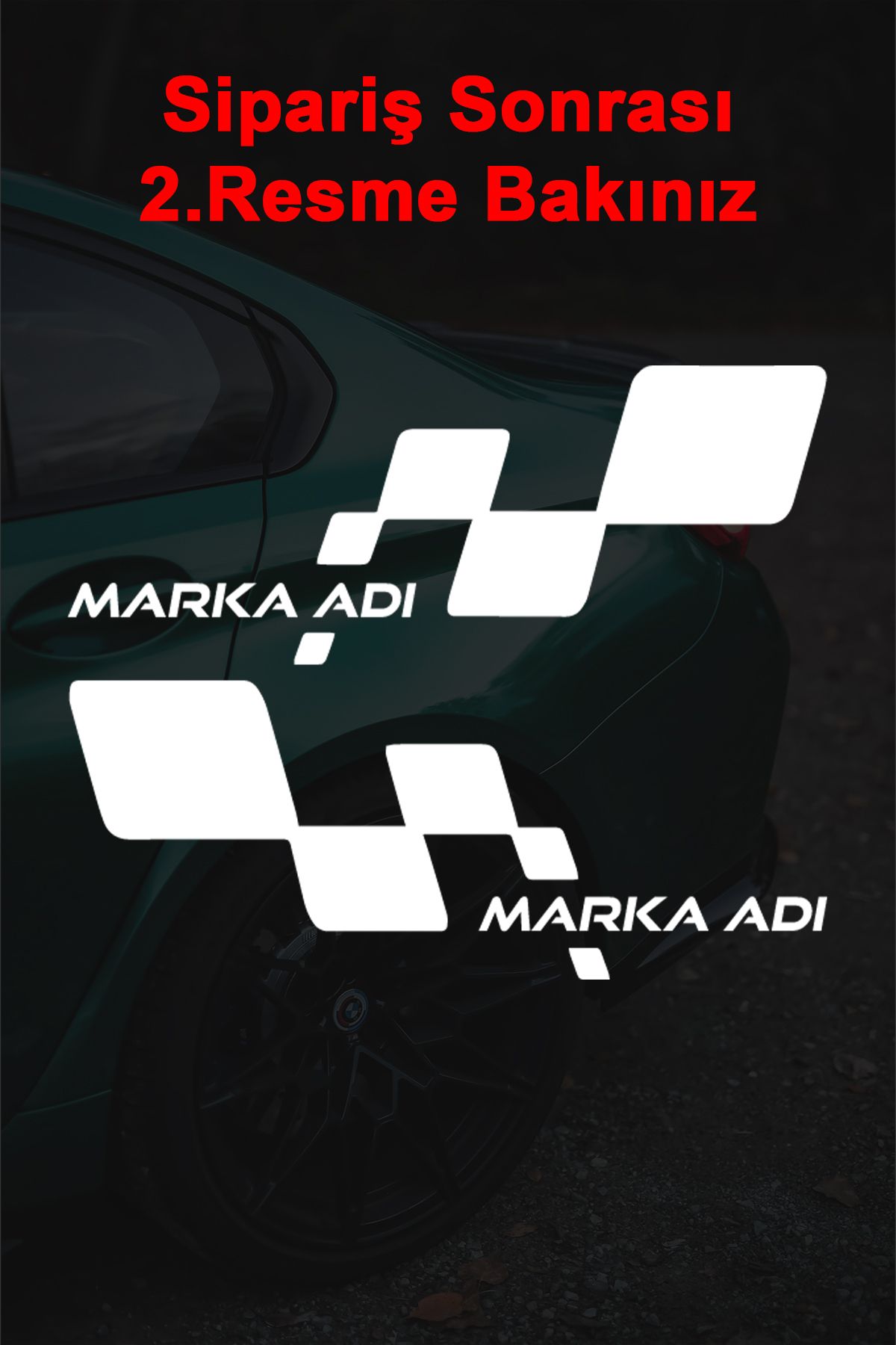 Sönmez Dijital Markaya Özel Sport Sticker - Sağ Sol Kapı Sticker - Oto Sticker - Araba Sticker - 40cm
