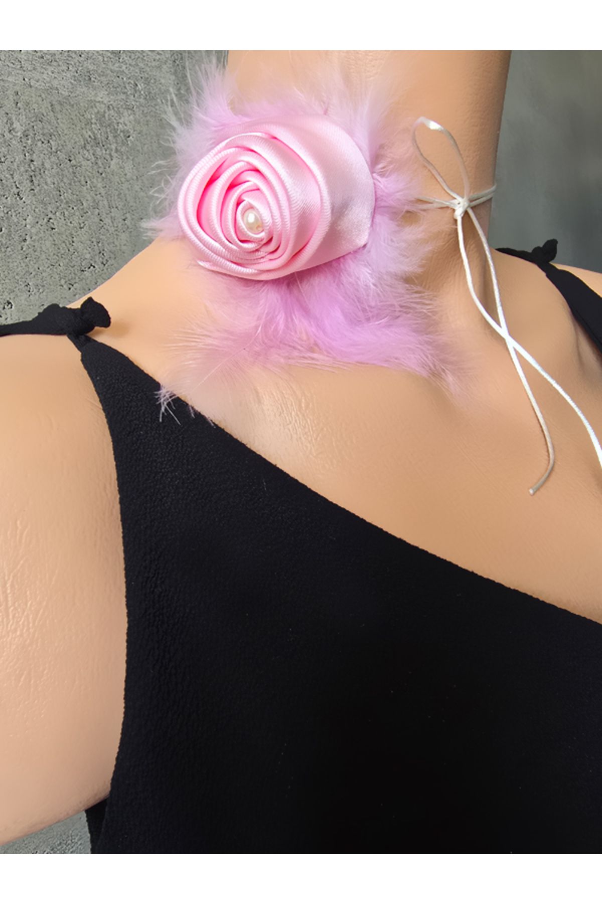 Riccoco Accessory Gül Choker Kolye Gül Broş Gül Toka Otriş Detay Çok Amaçlı Pens Toka