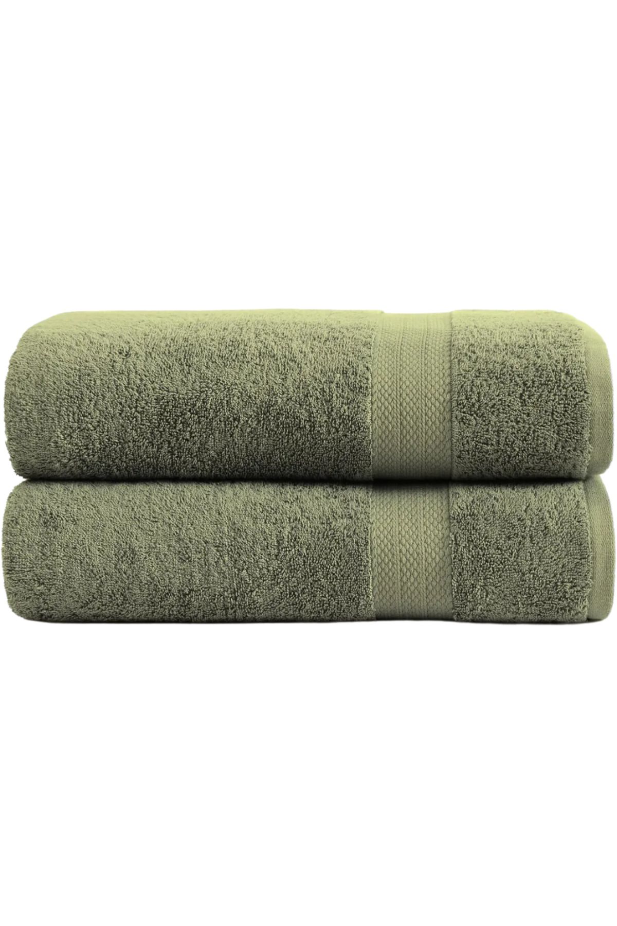 KAYABEY HOME 2'li Çizgili El Yüz ve Baş Havlusu Seti 50x90 cm %100 Pamuk - Yumuşak ve Emici Misafir Havlusu