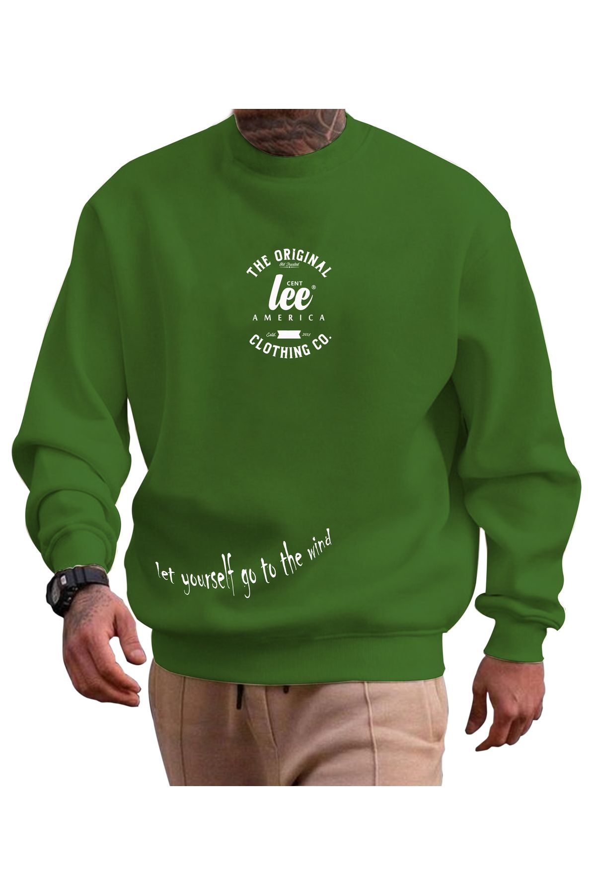 centlee america sweatshirt erkek unisex spor oversize kalıp uzun kollu