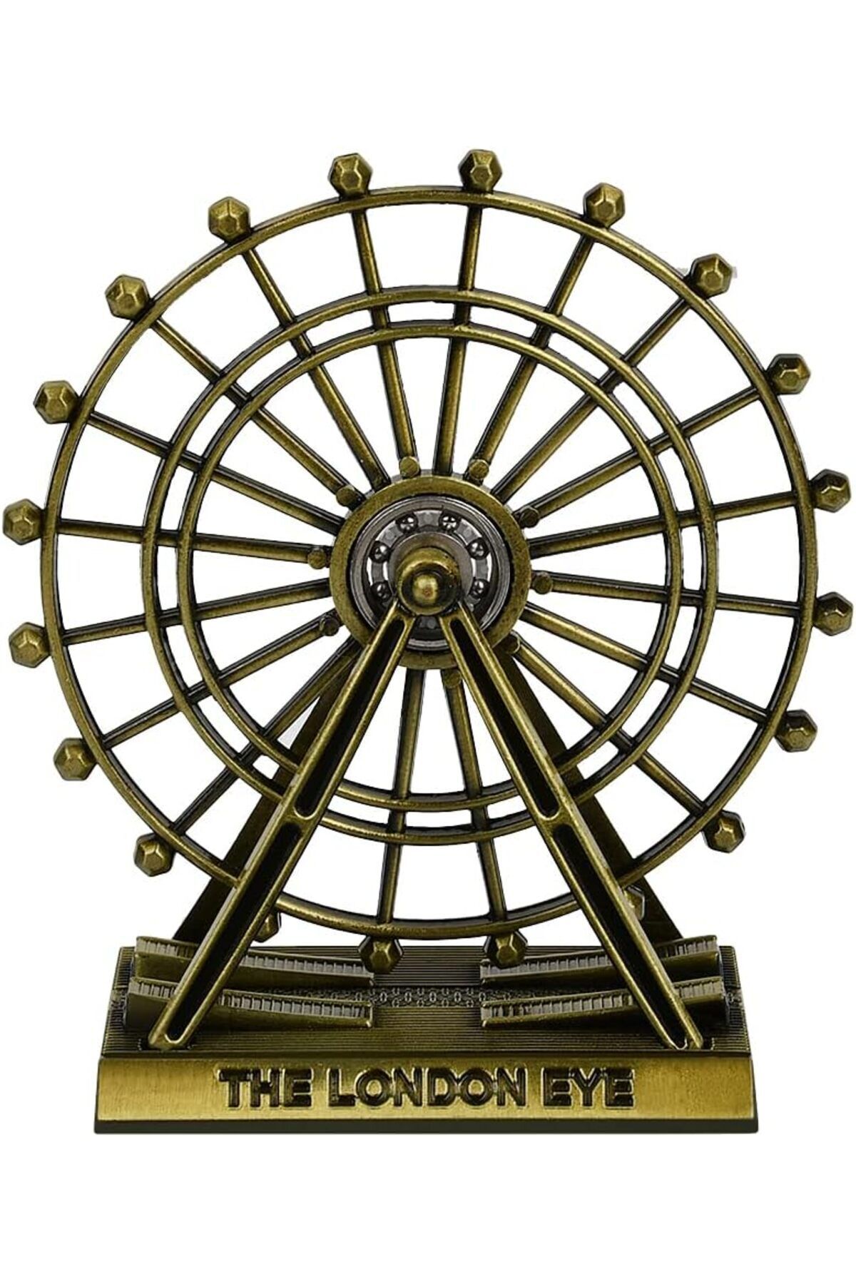 SerenityHaven Dekoratif Metal The London Eye Biblo Dönme Dolap Biblo 9 Cm