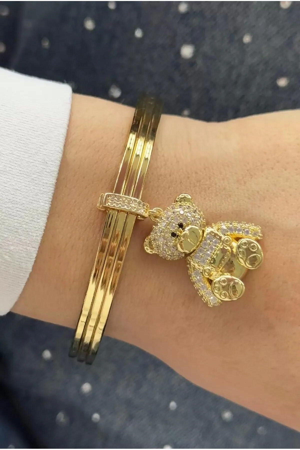 HEYjewelry Kararmaz Taşlı Sallananan Ayı Ayıcık Ajda Charm ( Yoktur )