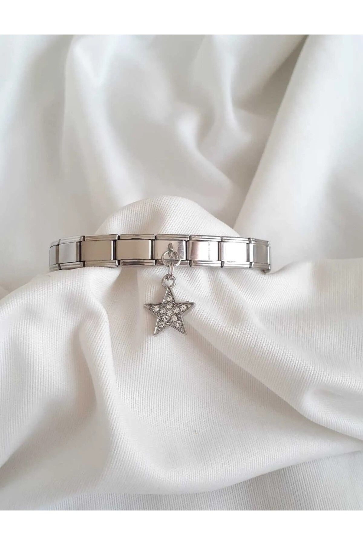 HEYjewelry Çelik Yıldızlı İtalyan Charm Bileklik