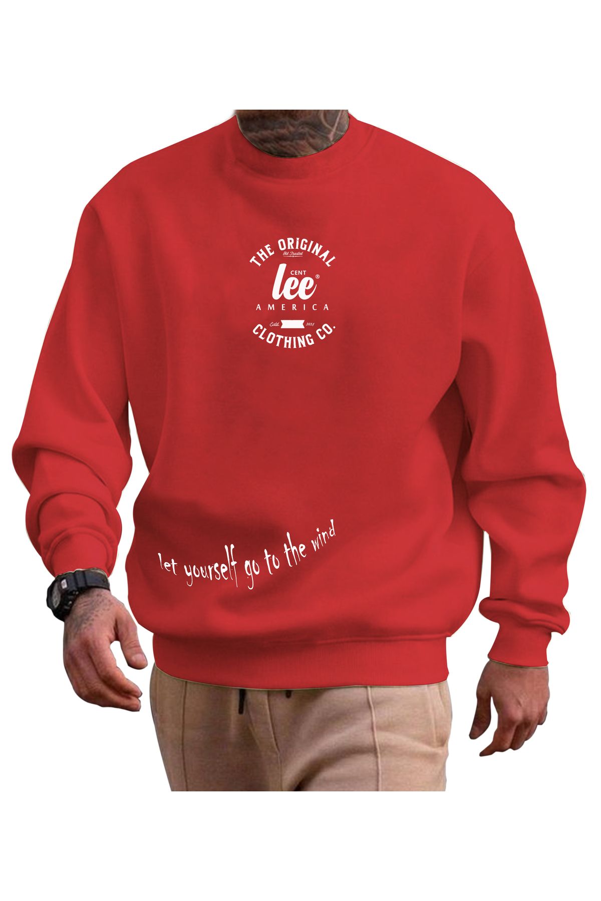 centlee america sweatshirt erkek unisex spor oversize kalıp uzun kollu