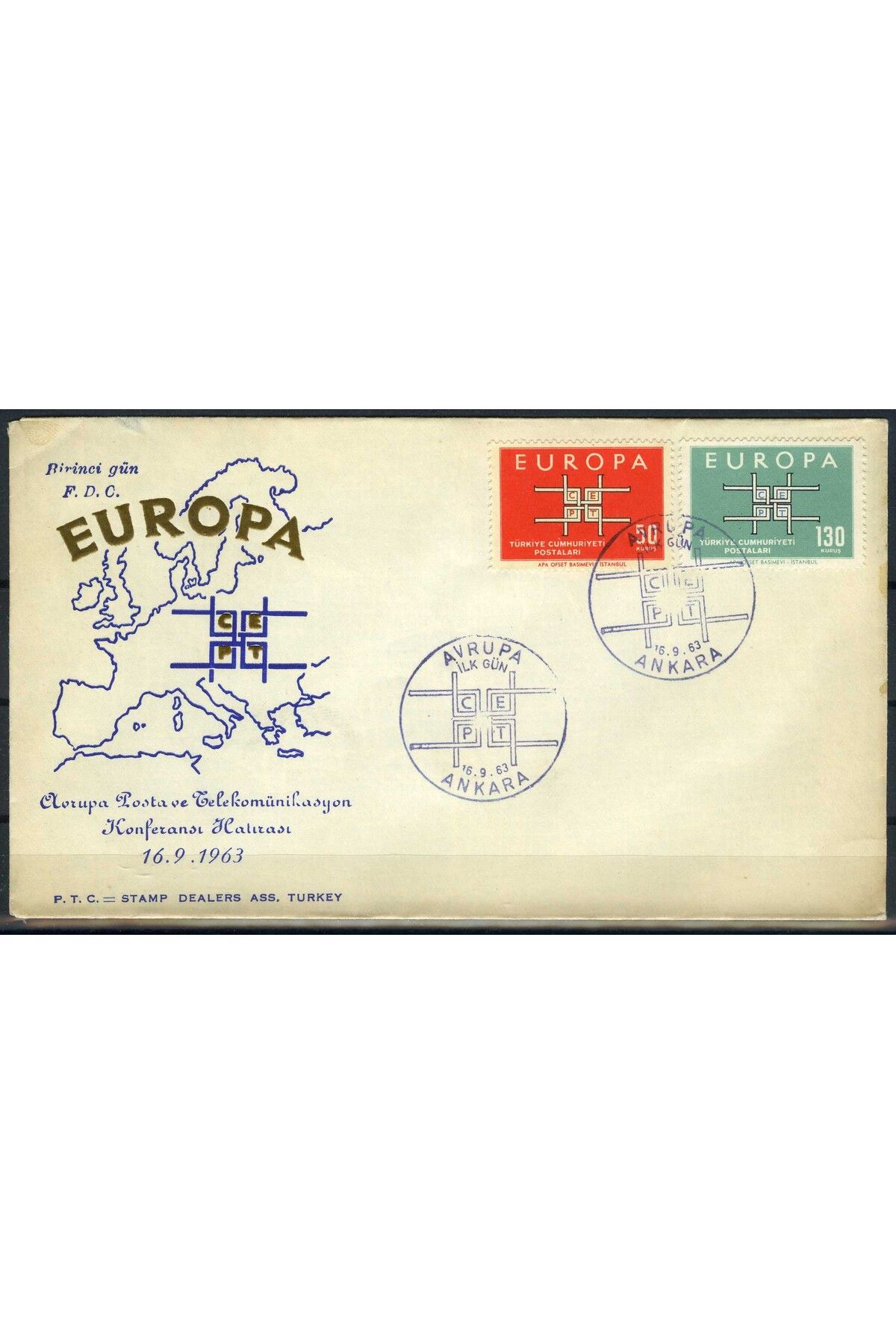 Jupiter Stamps Koleksiyon Pulları,1963 Europa-CEPT-FDC Zarfı,Konsept Hediyelik,Hobi Dünyası-ASB-77015563