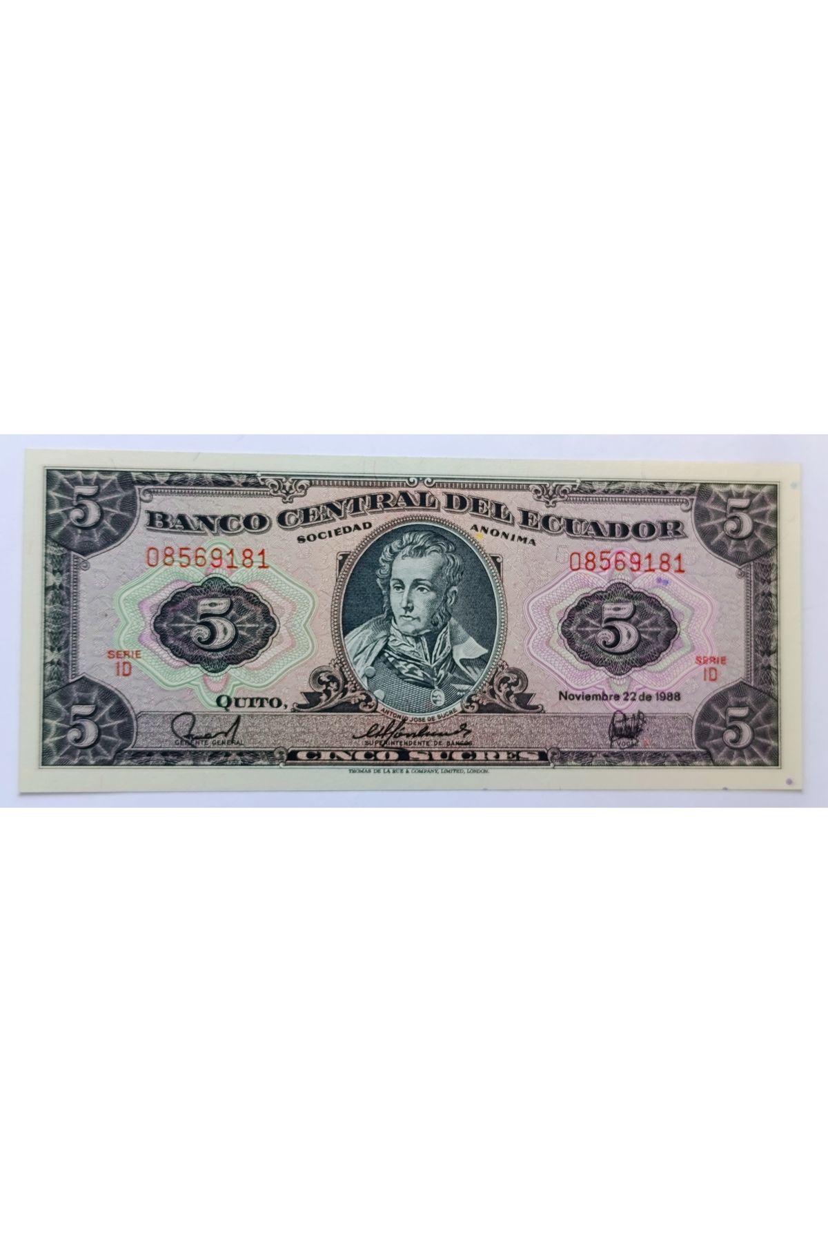 Koleksiyon EKVADOR 1988 YILI 5 SUKRE ÇİL+