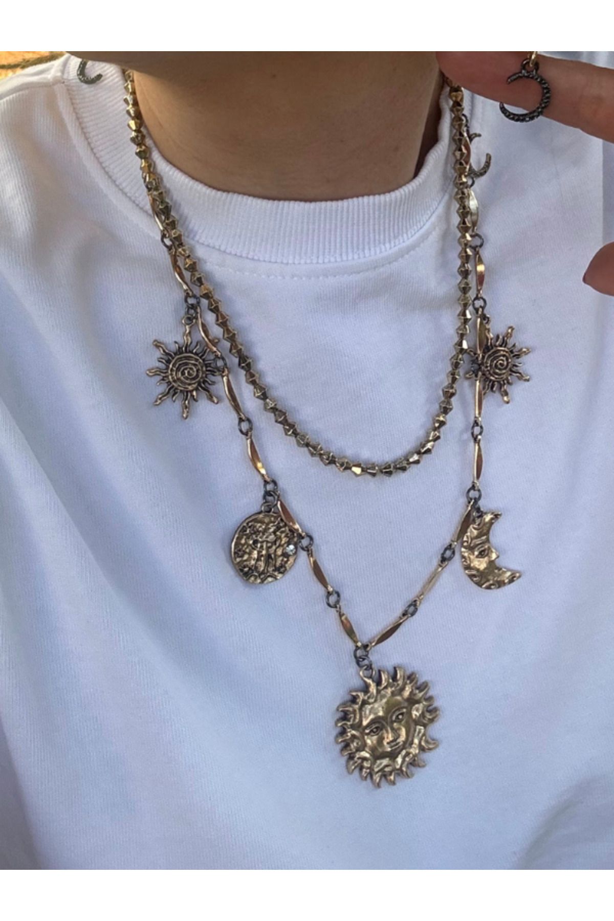bijuxbymrv Vintage ZR Kolye Bakır Renk