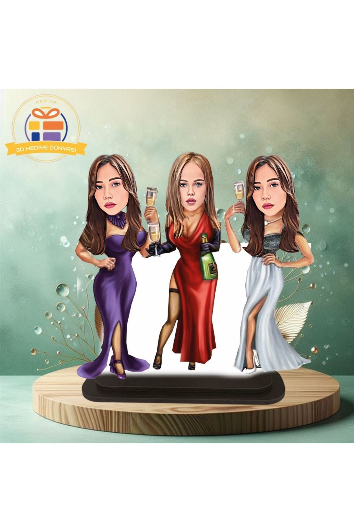 SerenityHaven Kız arkadaşlarıma karikatürlü biblo hediye 3d masa üstü biblo hediyesi