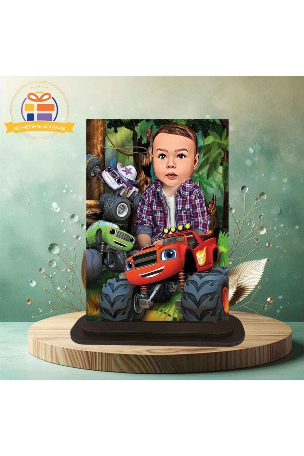 SerenityHaven Arabalı çocuk karikatürlü biblo hediye 3d masa üstü biblo hediyesi çocuk odası hediyesi