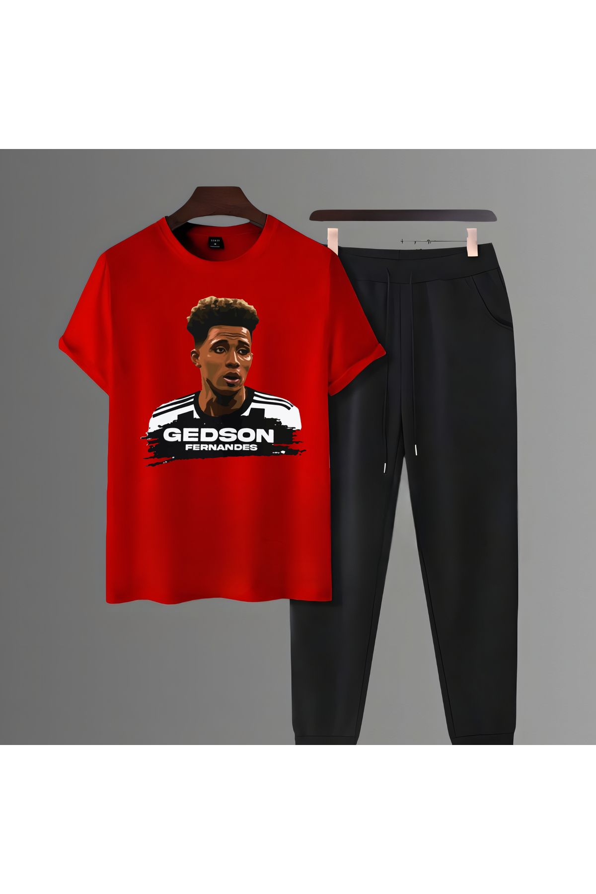 Biy Store Gedson Fernandes futbol forma ön baskılı unisex kısa kollu tişört regular fit t-shirt eşofman takımı