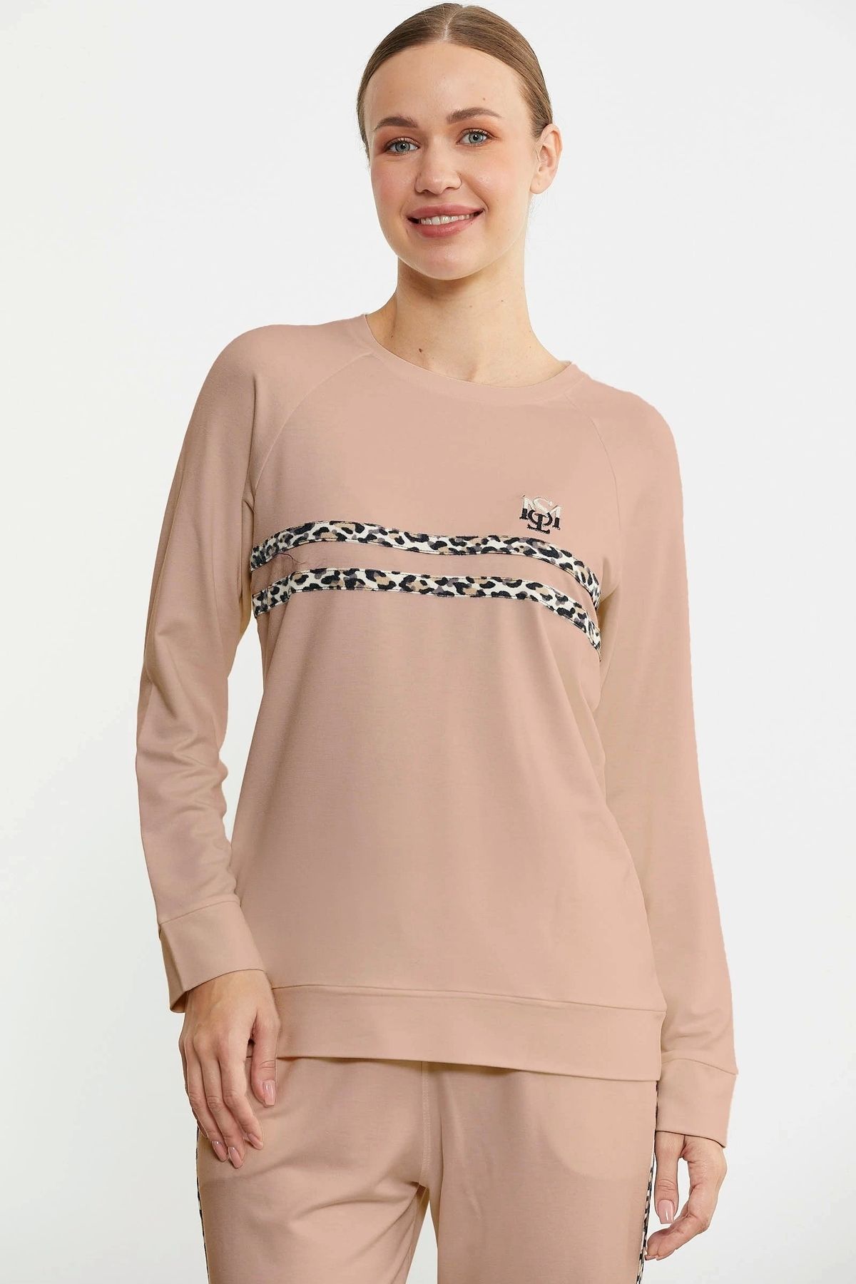 Beruflic Simente 76446 Leopar Çizgili Jogger Pijama Takım
