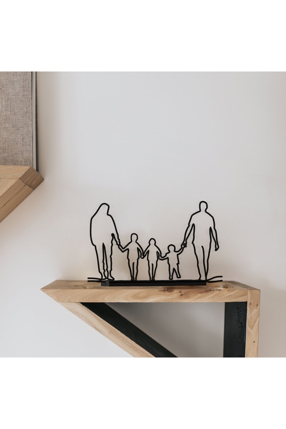 SerenityHaven Aile Figürlü Dekor Biblo - Anne Baba Büyük Erkek Ortanca Kız Küçük Erkek Çocuk - Bioplastik