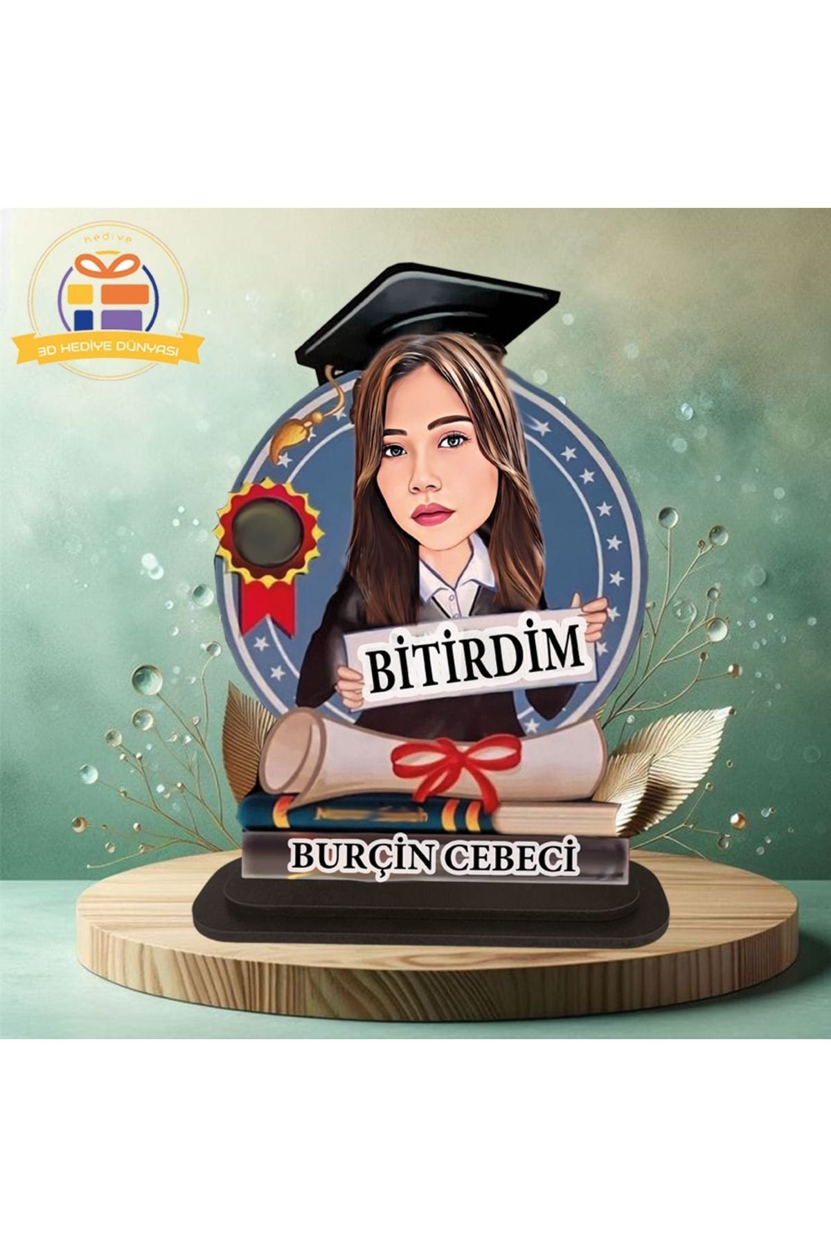 SerenityHaven Mezuniyet karikatürlü biblo hediye 3d masa üstü biblo hediyesi