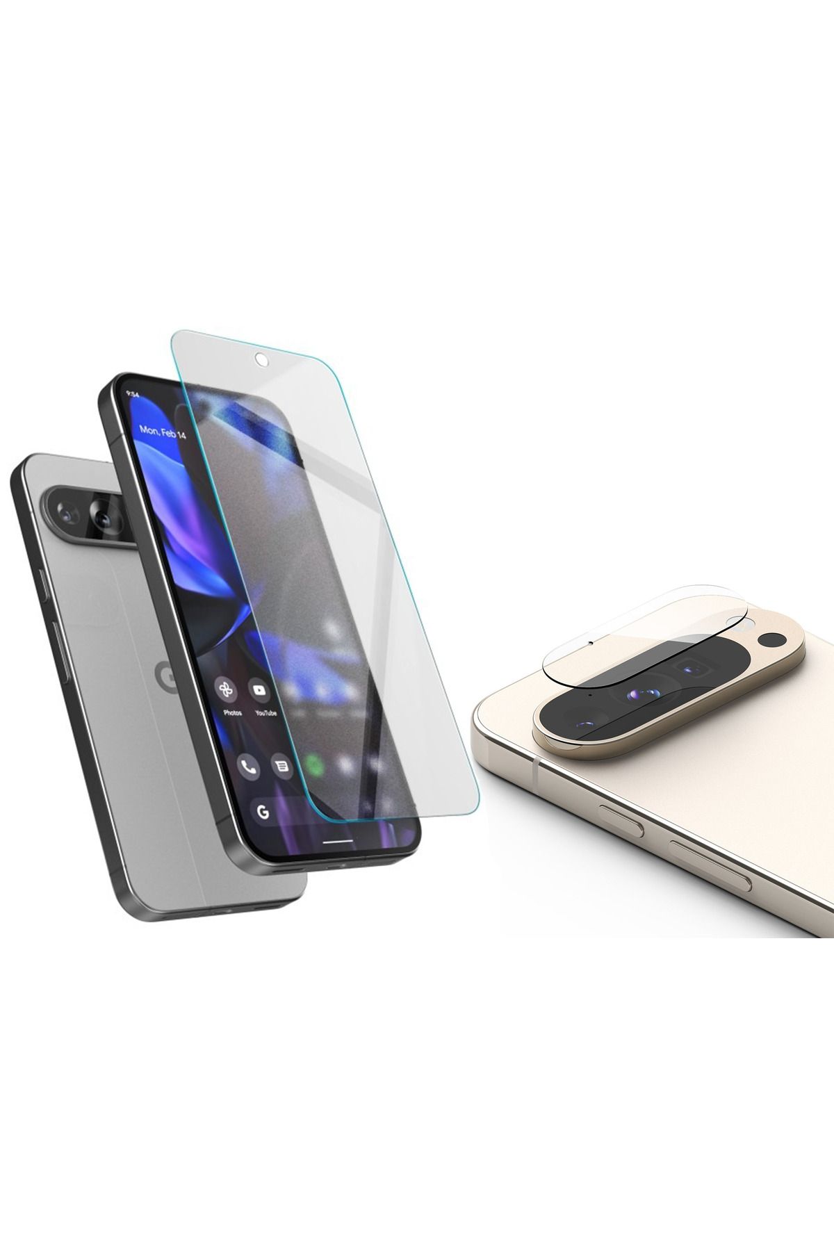 NANOSPACE Google Pixel 9 Pro Xl İle Mat Parmak İzi Bırakmayan Nano Cam Ekran Koruyucu Ve Nano Kamera Koruyucu