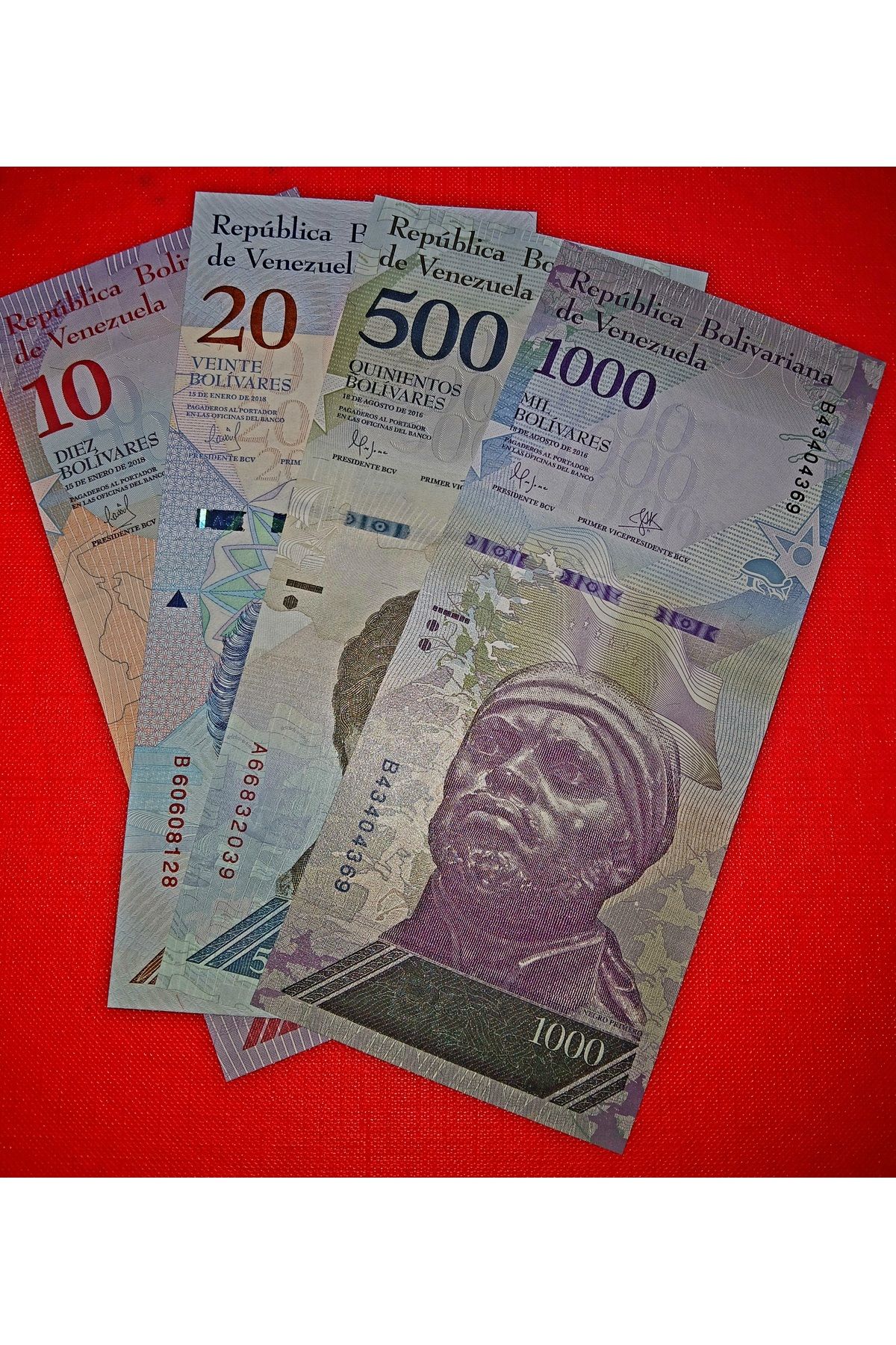 DÜZGÜN TİCARET Venezuella Bolivar Yabancı Kağıt Para Çil 4 Adet Görseldeki