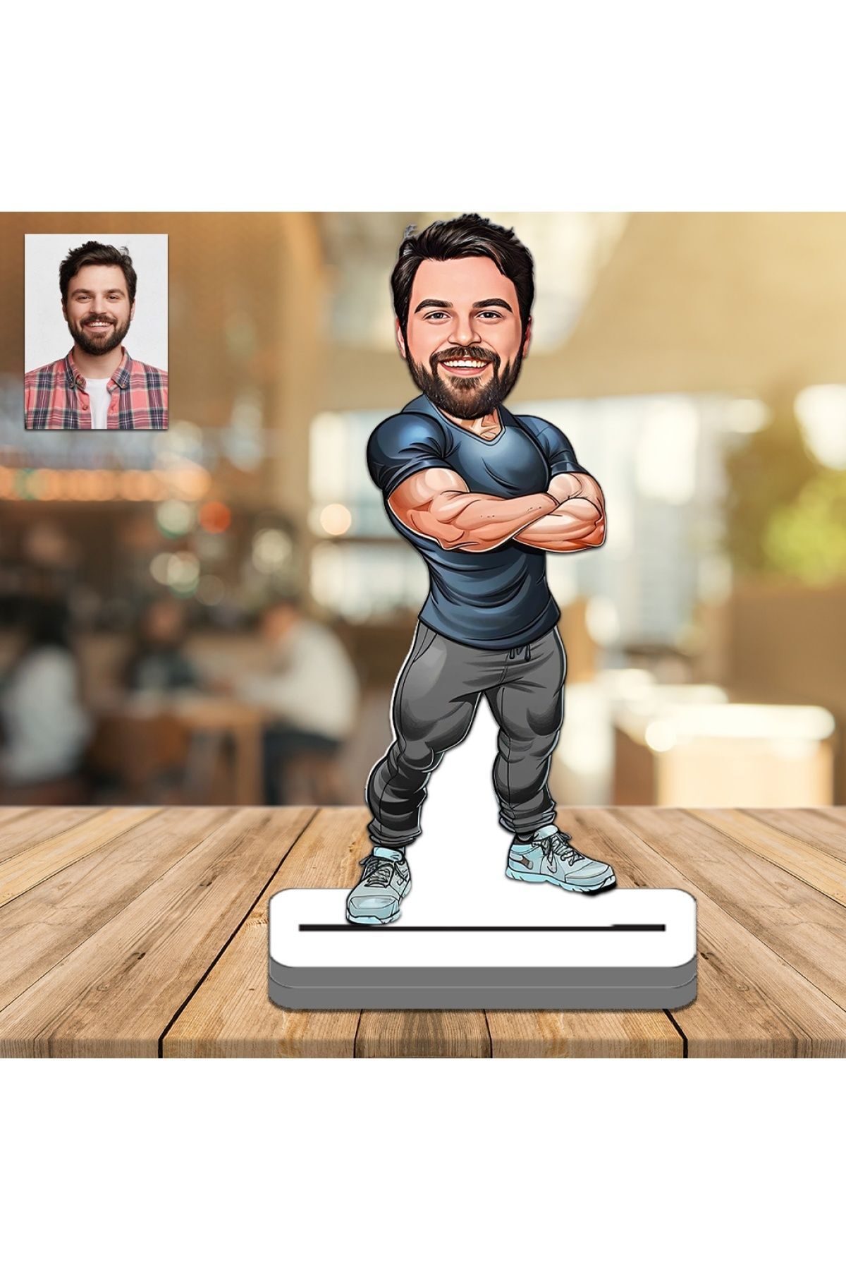 SerenityHaven Sporcu 3D Ahşap Biblo,Sevgiliye Hediye,Doğum Günü Hediyesi