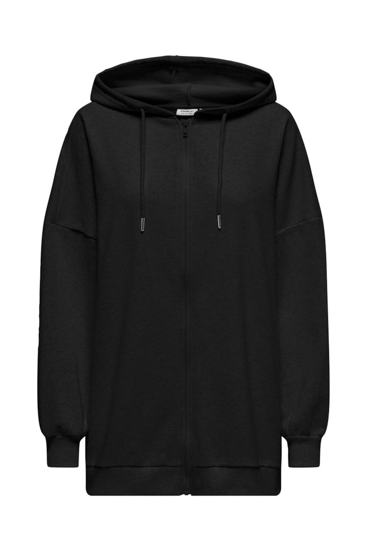 ONLY ONLDAZE L/S OVERSIZE ZIP HOOD SWT Kadın Siyah Sweatshirt - 15335180