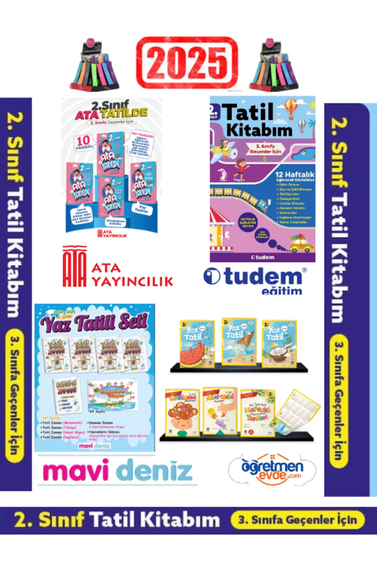Fenomen Yayıncılık Ata 2.Sınıf+Tudem Tatil 2.Sınıf+Mavi Deniz 2.Sınıf+Öğretmen Evde 2.Sınıf Yaz Tatil Seti