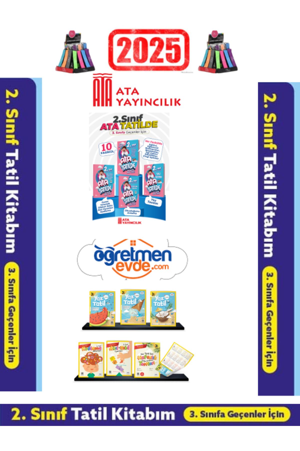 Fenomen Yayıncılık Ata Yayıncılık 2.Sınıf Yaz Tatil 10 Hafta+Öğretmen Evde 2.Sınıf Yaz Tatil Seti+Android Kalem