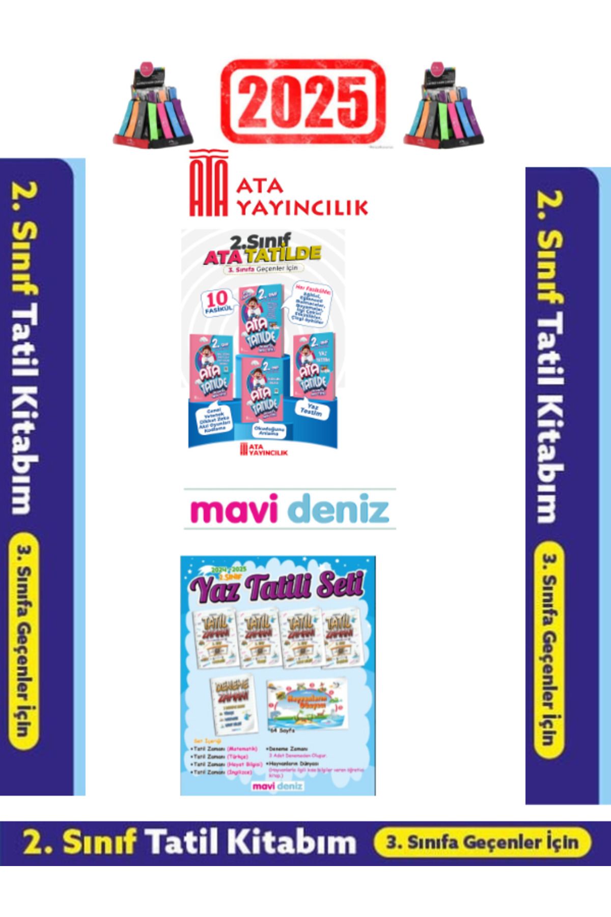 Fenomen Yayıncılık Ata Yayıncılık 2.Sınıf Yaz Tatil 10 Hafta+Mavi Deniz 2.Sınıf Yaz Tatil Seti+Android Kalem