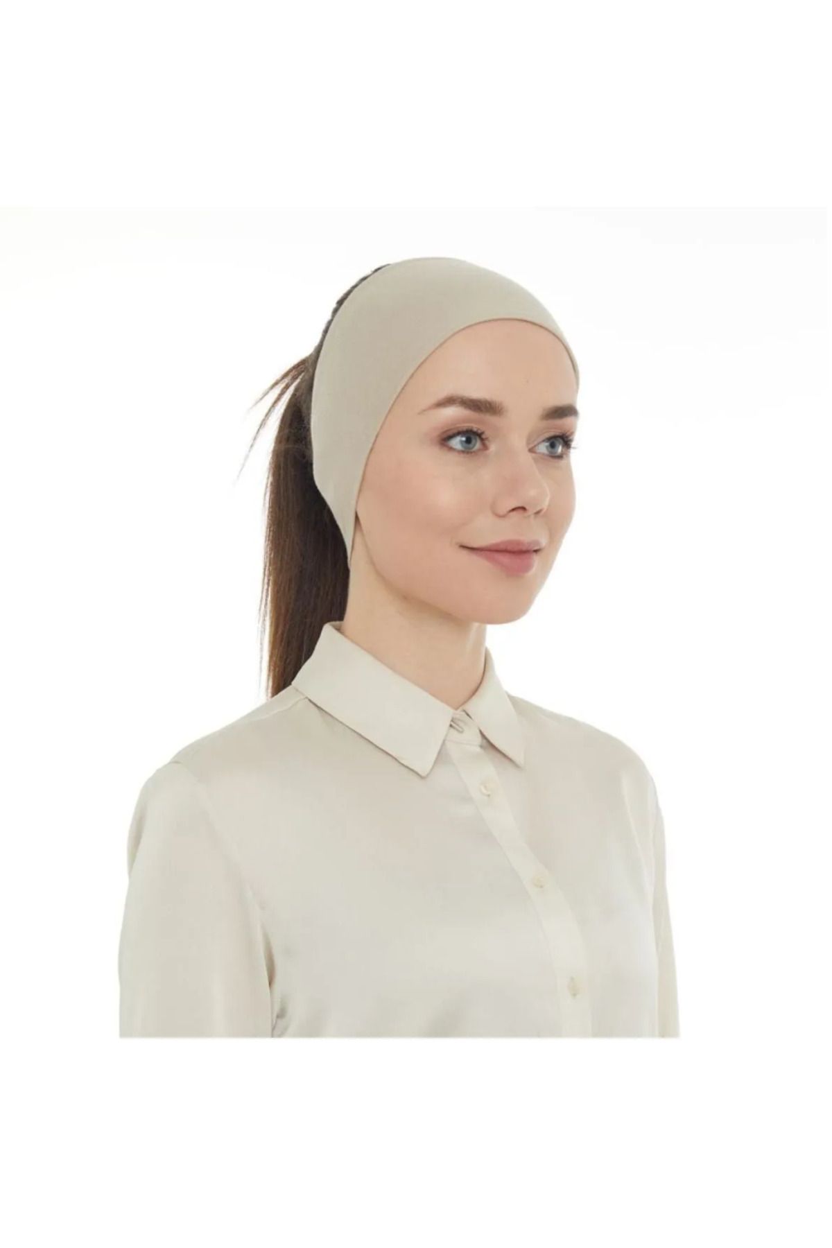 İklilEşarp Kadın Vizon Silikonlu Bandana