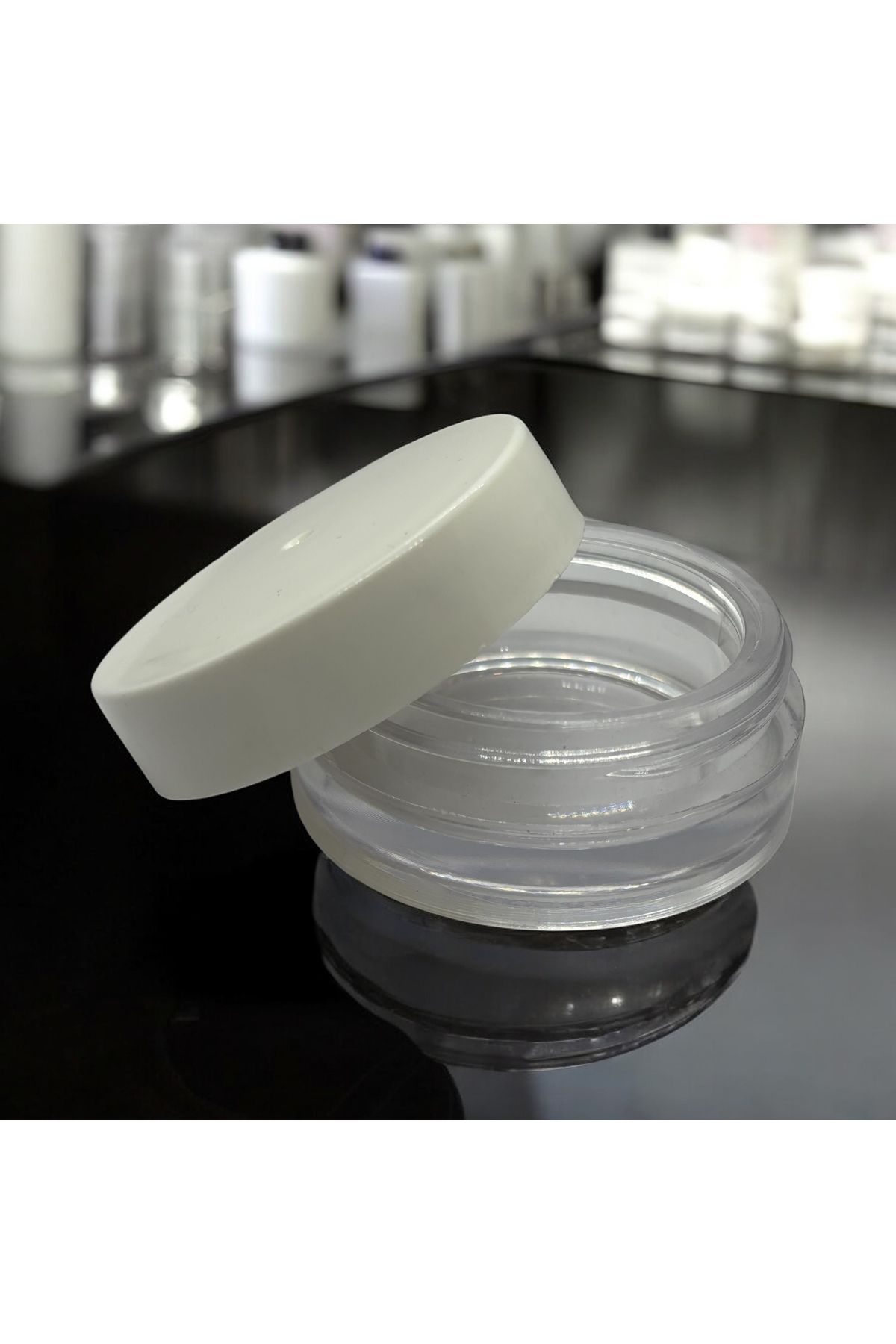 gastromarka 30 ml Krem Kavanozu Krem Kutusu Beyaz Kapaklı Akrilik Seyahat Kavanozu 2'li Set