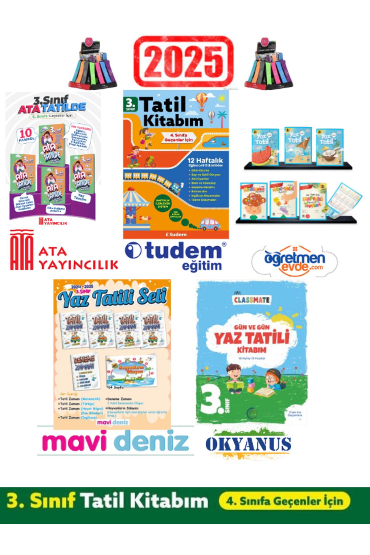 Fenomen Yayıncılık Ata 3.Sınıf+Tudem Tatil 3.Sınıf+Öğr.Evde 3.Sınıf+Mavi Deniz 3.Sınıf+Okyanus 3.Sınıf Tatil Seti