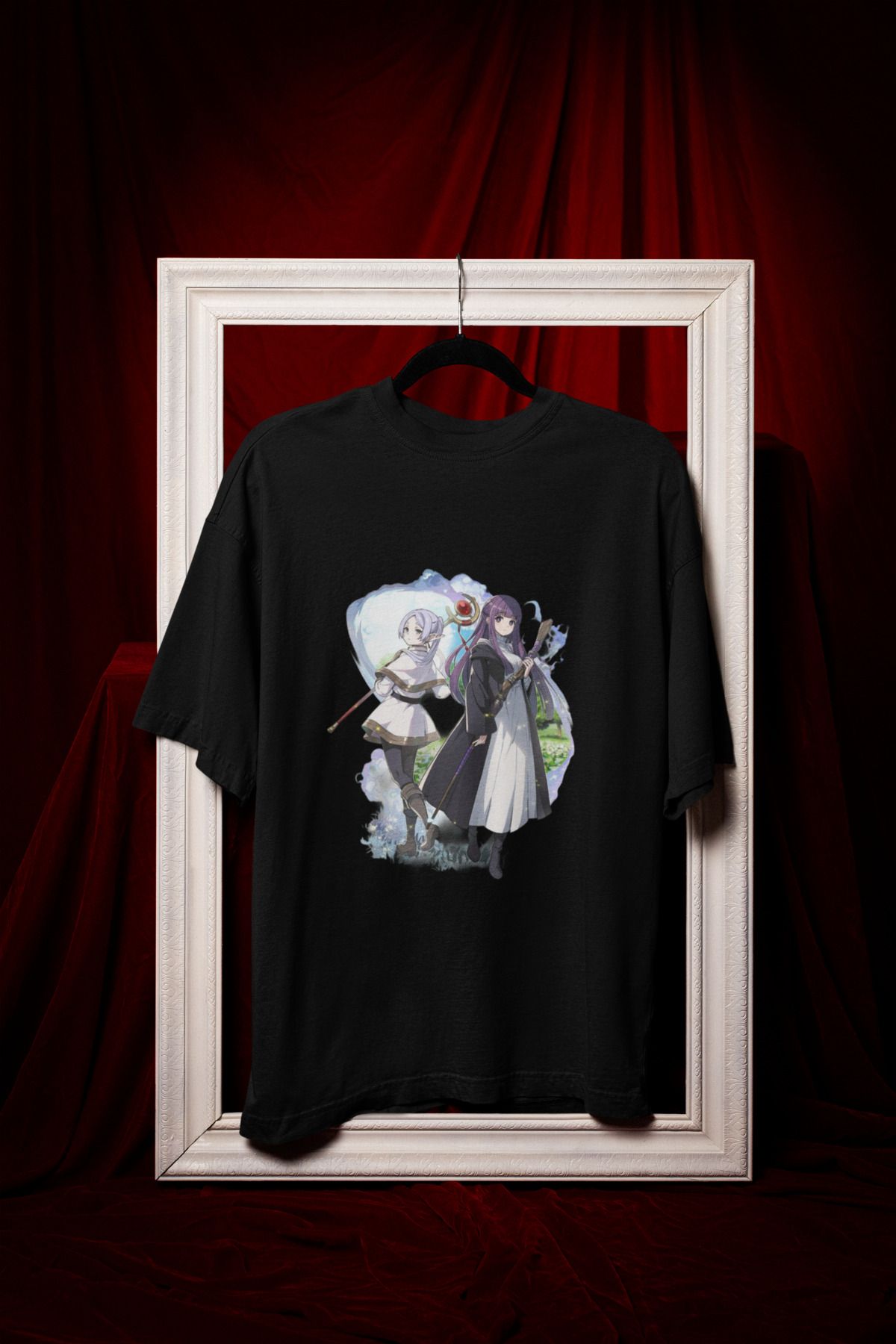 MAGORS ANIME KIZLAR BASKILI BİSİKLET YAKA PAMUKLU OVERSIZE KALIP KISA KOLLU KADIN TSHIRT