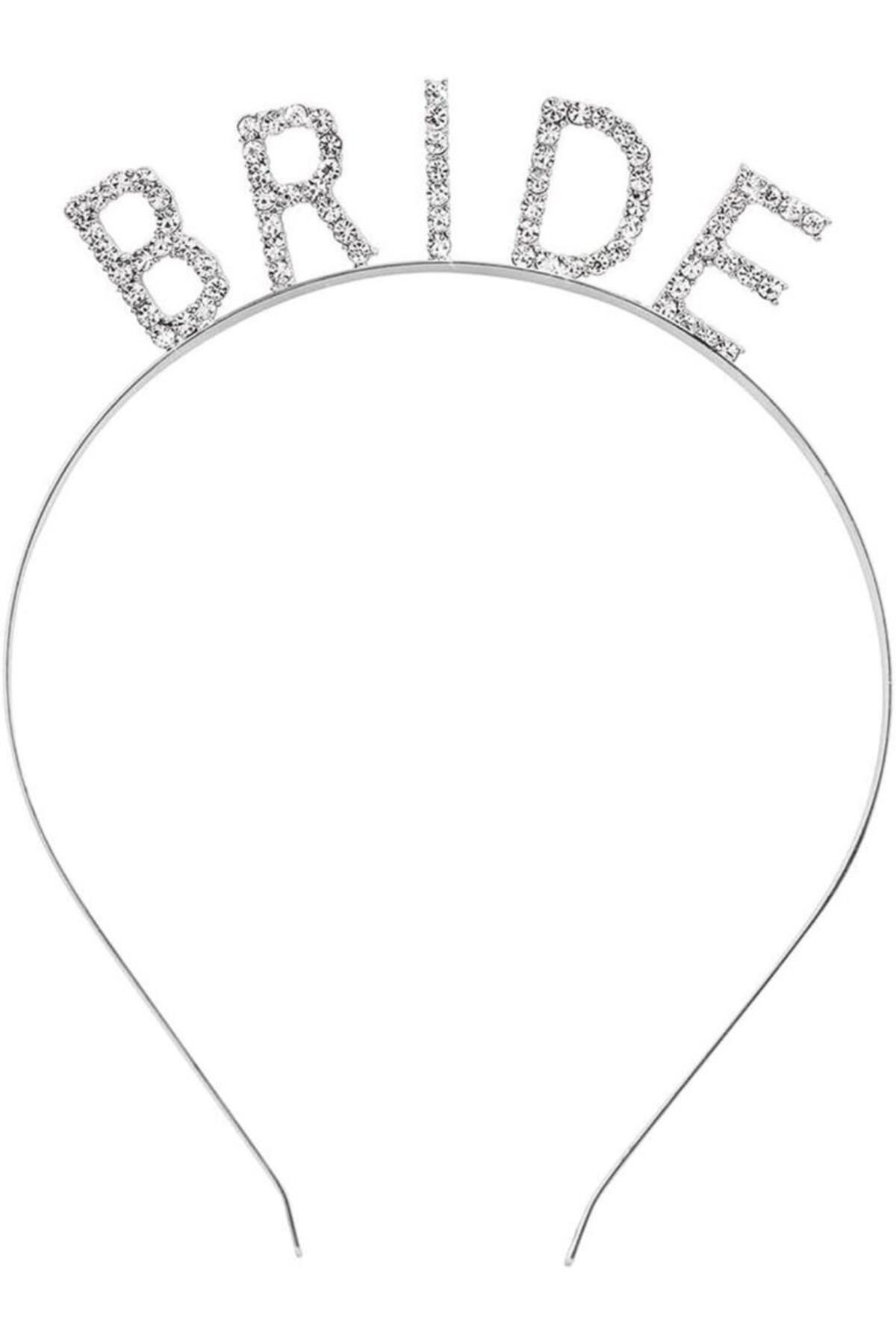 Kanonik Education Gümüş Renk Bekarlığa Veda Kristal Taş Bride Tacı İthal 16x10 cm