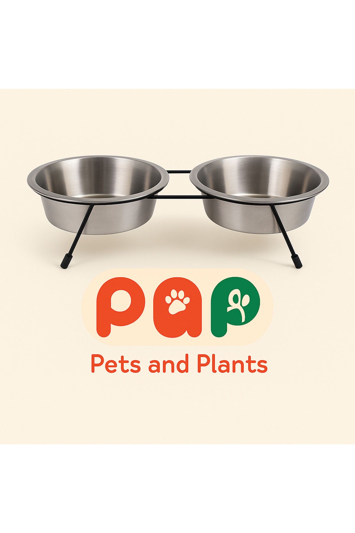 Pets and Plants 24 Oz Kedi Köpek Çiftli Mama ve Su Kabı