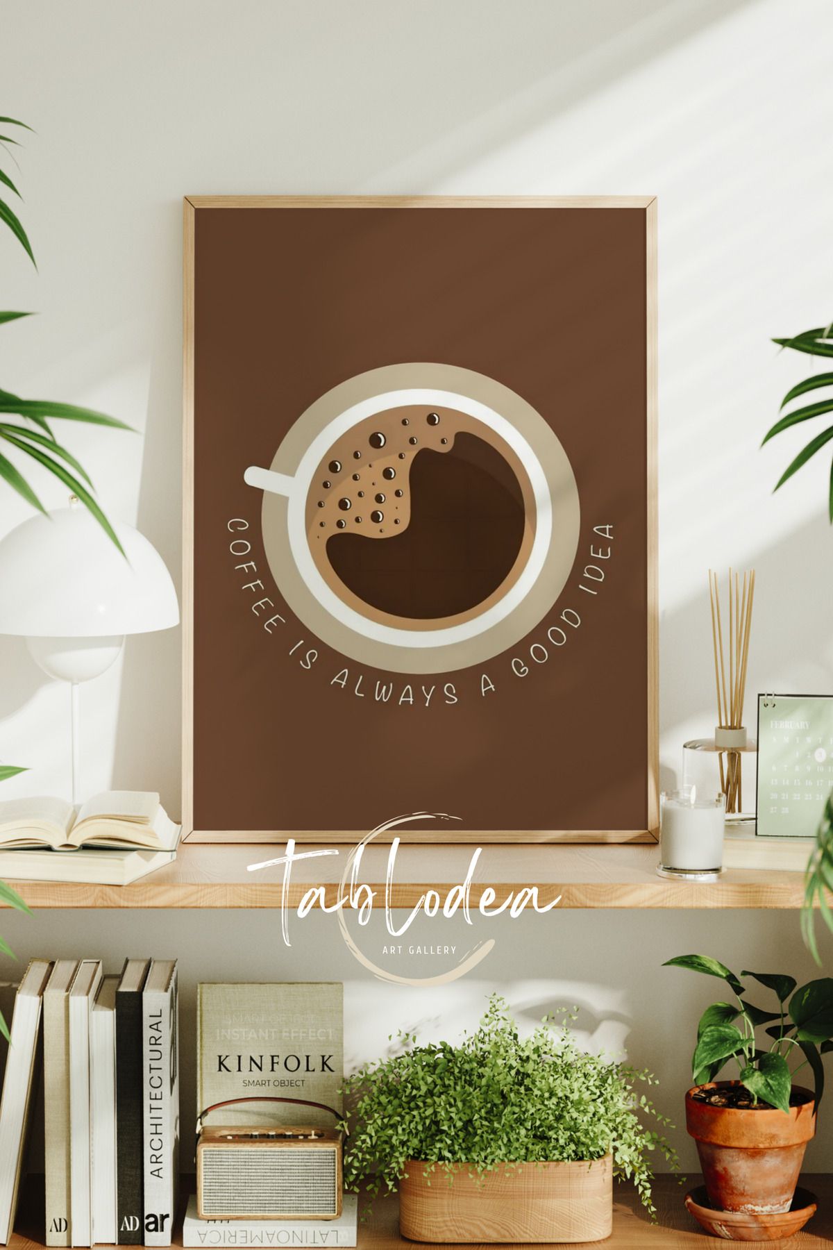 tablodea Modern Kahve Köşesi Dekoru Çerçeveli Poster Tablo Minimalist Dekoratif Pinterest Kafe Mutfak Tablosu