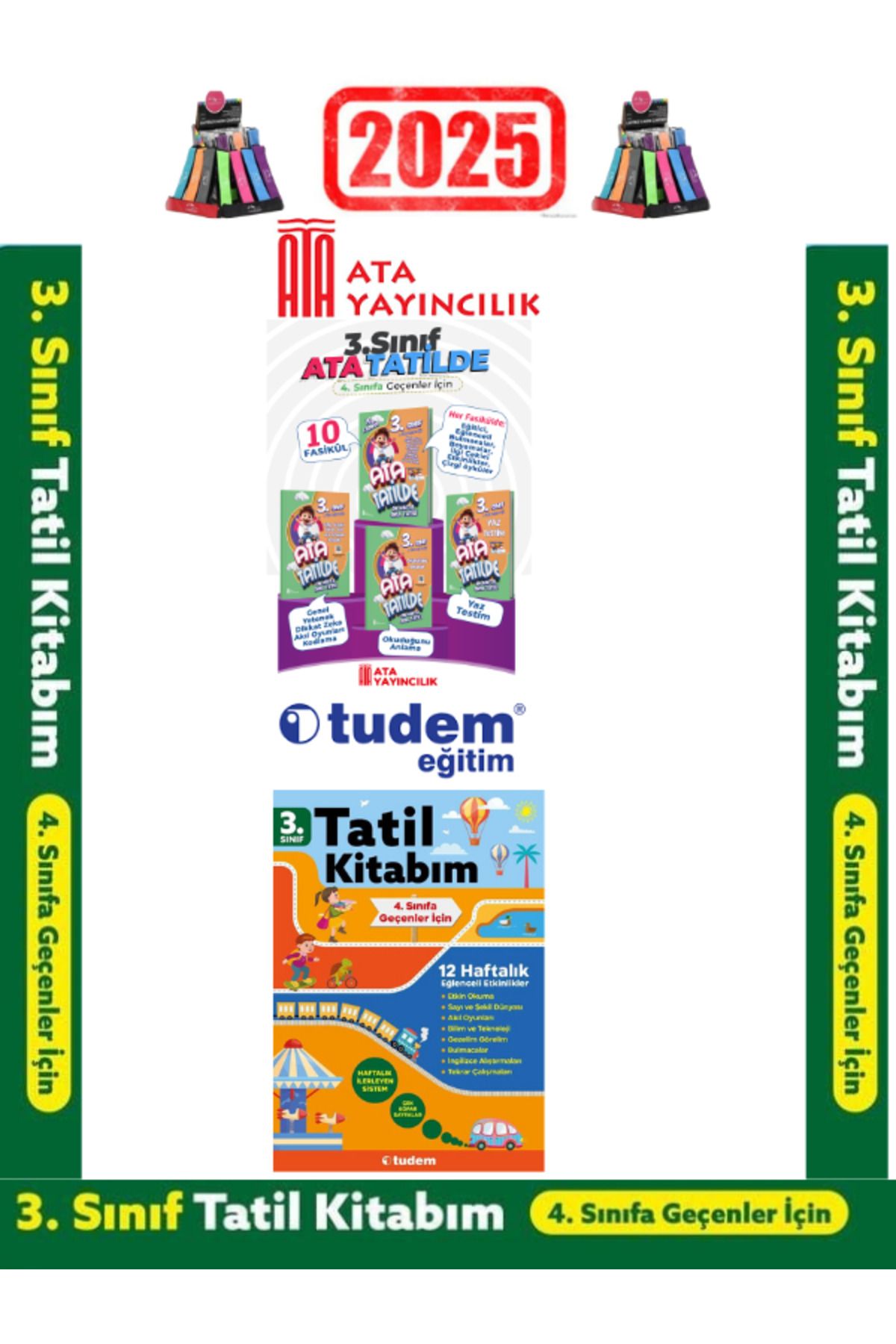 Fenomen Yayıncılık Ata Yayıncılık 3.Sınıf Yaz Tatil 10 Hafta+Tudem 3.Sınıf Yaz Tatil 13 Hafta Seti+Kalem