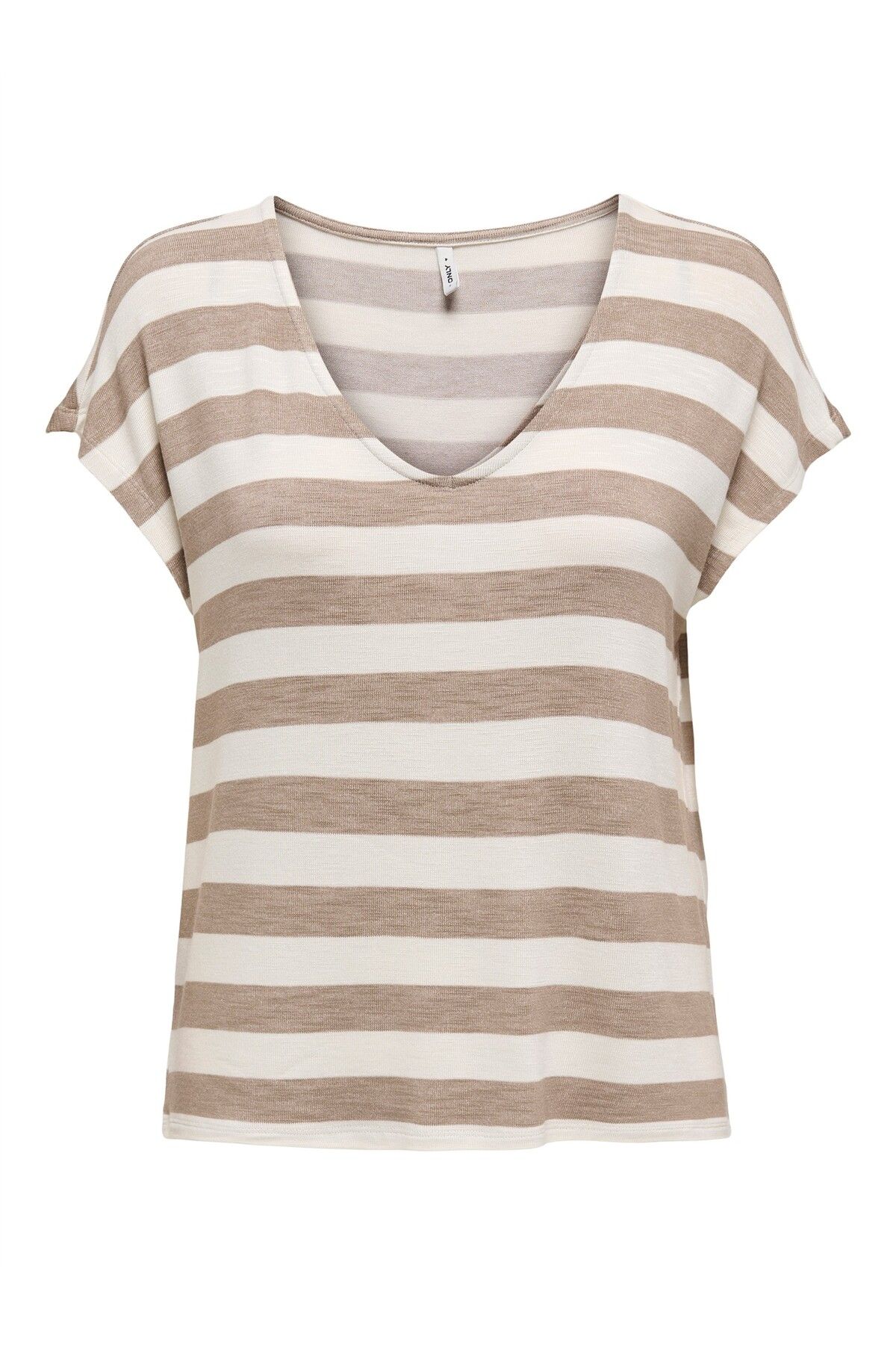 ONLY ONLLIRA LIFE S/S V-NECK TOP JRS NOOS Kadın Kahverengi Bluz - 15252103