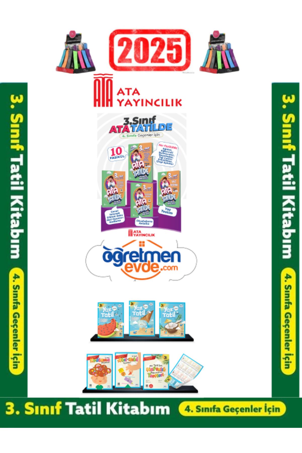 Fenomen Yayıncılık Ata Yayıncılık 3.Sınıf Yaz Tatil 10 Hafta+Öğretmen Evde 3.Sınıf Yaz Tatil Seti+Android Kalem