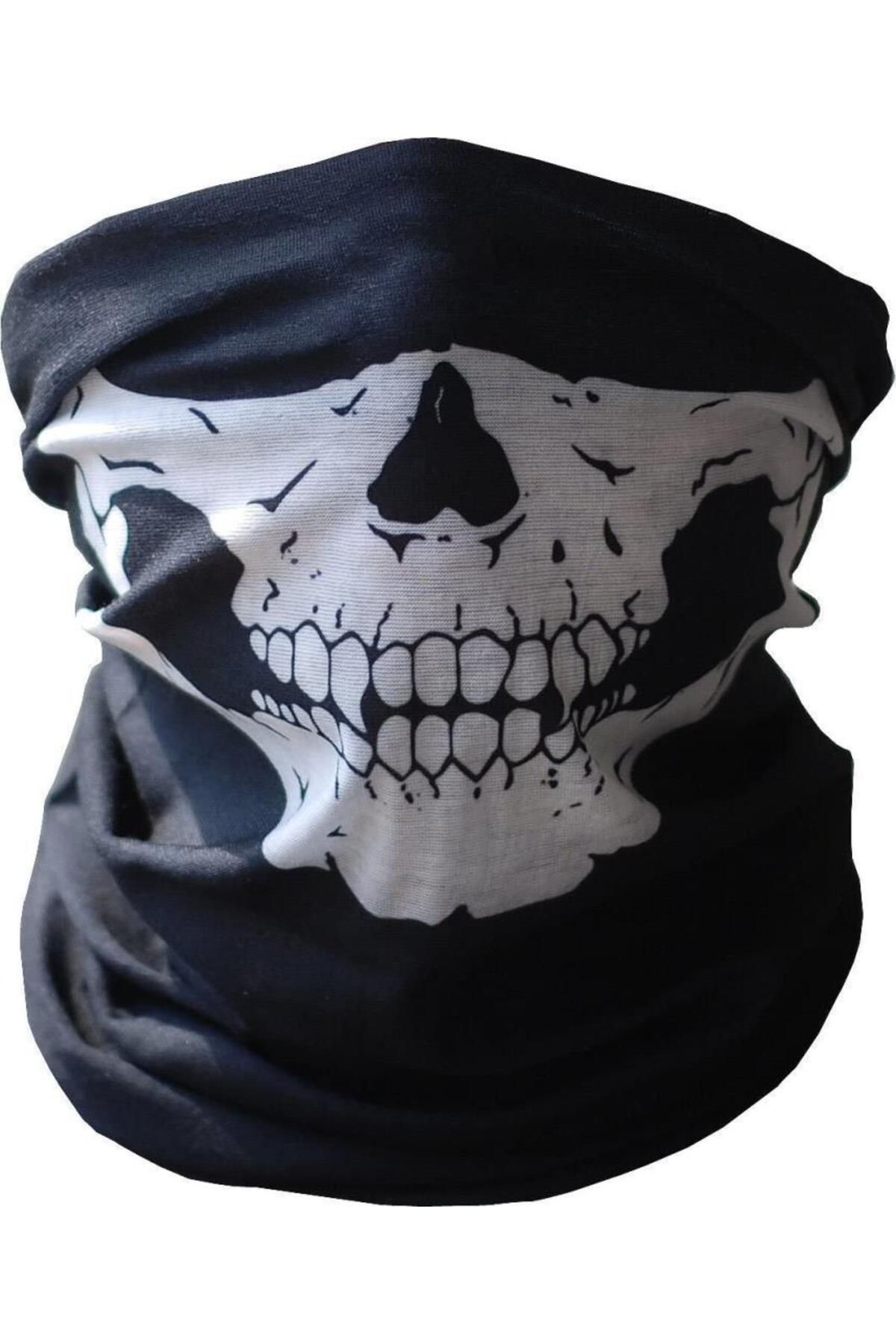 Kanonik Education Siyah Renk Dikişsiz Çok Fonksiyonlu Çene Kafatası Yüz Maskesi Baf Buff Bandana Boyunluk Bileklik