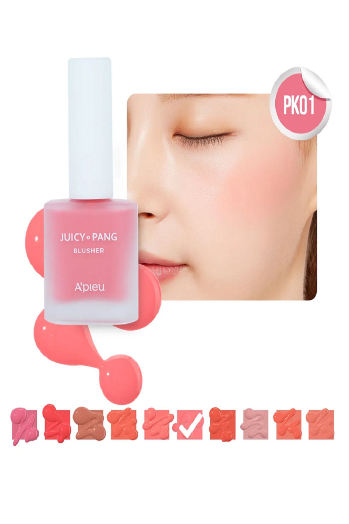 Kozmetik Missh@ Meyve Kokulu Doğal Görünümlü Likit Allık 9g. Apıeu Juicy-Pang Water Blusher (PK01)