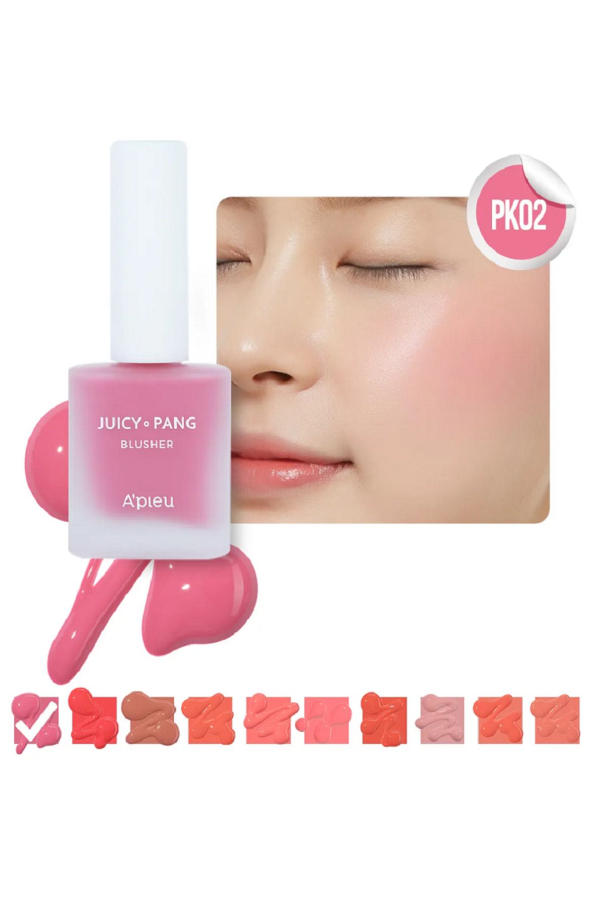 Kozmetik Missh@ Meyve Kokulu Doğal Görünümlü Likit Allık 9g. Apıeu Juicy-Pang Water Blusher (PK02)